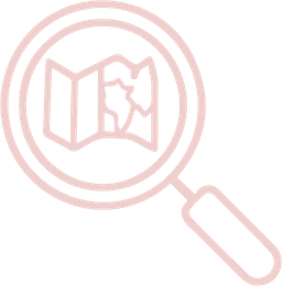 Magnifying glass over a map